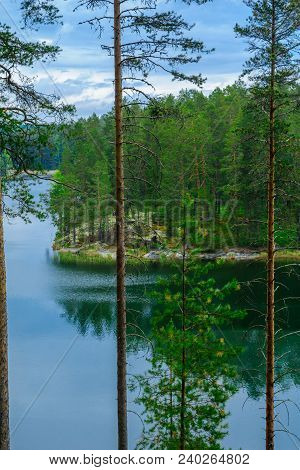 Landscape Of Lakes And Forest Along The Punkaharju Ridge. Shouthern Savonia, Lakeland Region, Finlan