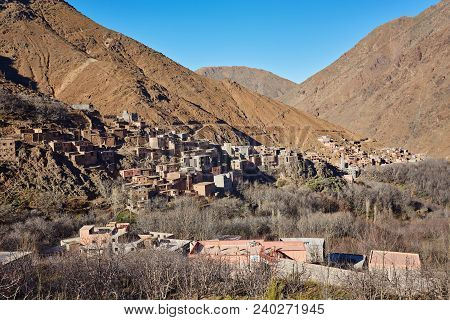 Imlil City In The Atlas Mountains Of Morocco