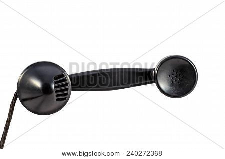 Black Handset Of Old Vintage Phone