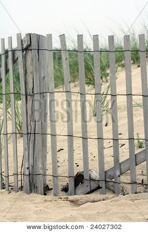Cape Cod plankeværk på stranden