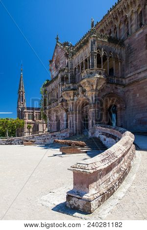 Comillas, Spain - July 3, 2017: Palacio De Sobrellano In The Village Of Comillas, Spain. Built In 18