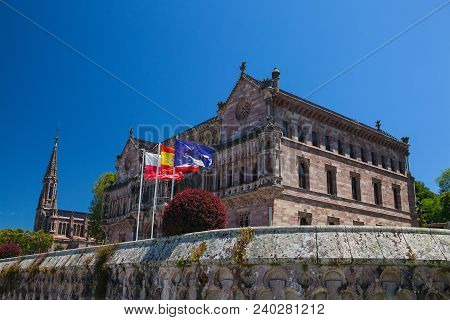Comillas, Spain - July 3, 2017: Palacio De Sobrellano In The Village Of Comillas, Spain. Built In 18