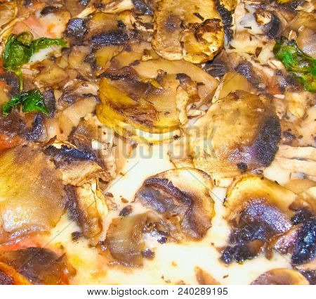 Mushrooms Aka Funghi Pizza Traditional Italian Food