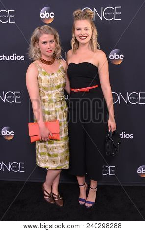 LOS ANGELES - MAY 08:  Rose Reynolds and Tiera Skovbye arrives to the 'Once Upon A Time' Series Finale  on May 8, 2018 in Hollywood, CA                