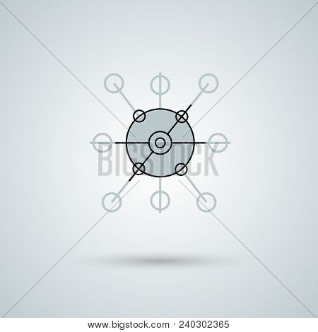 Molecule And Atom Vector Icon On Grey Background