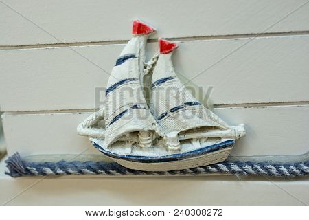 Mini Size  Little Colorful Model Sailboat In View
