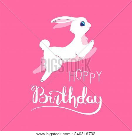 Silly Bunny Poster With Handwritten Inscription. 
