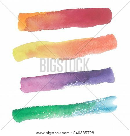 Colorful Texture Illustration In A Watercolor Style Isolated. Aquarelle Paper Splash Shapes Isolated