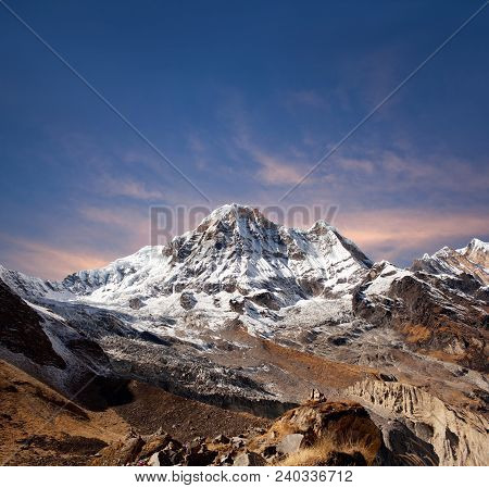 Panorama Of Mount Annapurna South, Also Called Annapurna Dakshin Or Moditse - View From Annapurna Ba