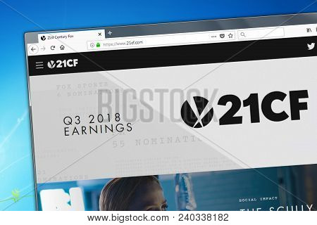 Novosibirsk, Russia - May 12, 2018 - Hhomepage Of The Official Website For 21st Century Fox - The Am