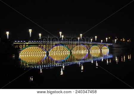 Night, lights and bridge
. Photographed in Changchun , China