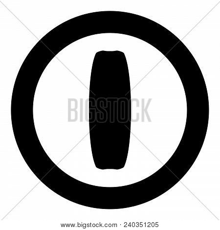 Board For Kiteboard Sport Icon In Round Black Color Vector Illustration Flat Style