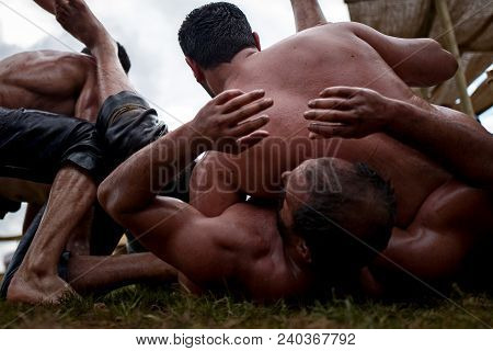 Istanbul/ Turkey -11.05.2018 : Etnosp Culture Festival - Yenikapi Square (yagli Gures / Oil Wrestlin