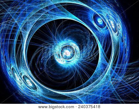 Fractal Background - Abstract Computer-generated Image. Digital Art - Chaos Curves Like Threads Or C