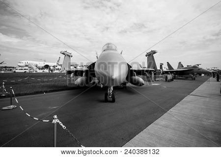 Berlin, Germany - April 25, 2018: Electronic Warfare Aircraft Boeing Ea-18g Growler. United States N