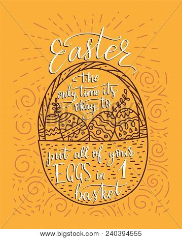 Easter Vector Lettering Card.