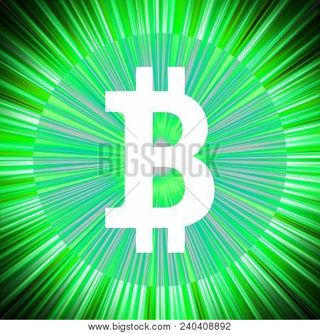 Large Sign Bitcoin On An Abstract Background
