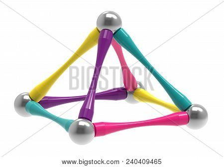 Children's Magnetic Toy In The Form Of A Piramid, 3D Rendering.