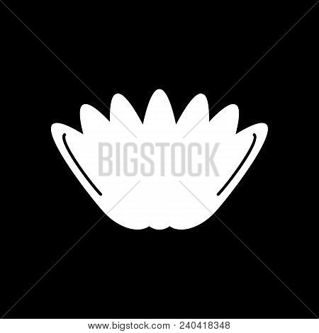 Lotos Icon. Silhouette Lotos Vector Icon For Web Design Isolated On Black Background
