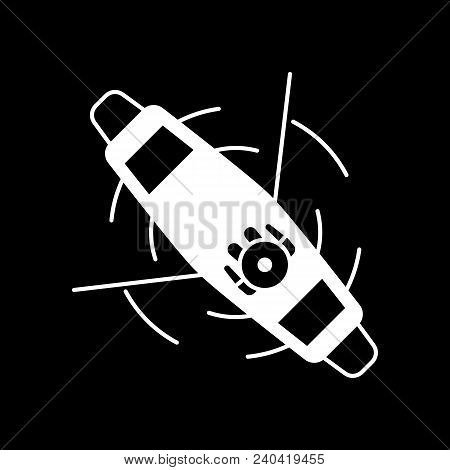 Boat Icon. Silhouette Boat Vector Icon For Web Design Isolated On Black Background