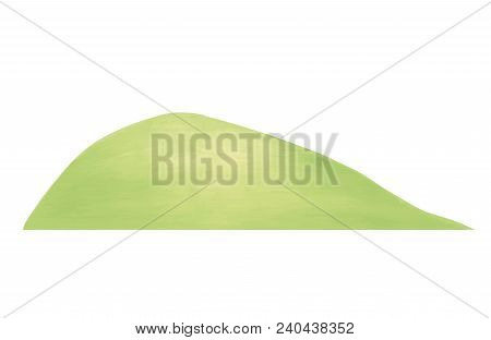 Green Field Of Fresh Grass Isolated On White. Llawn Hill Background. Grassplot. Glade