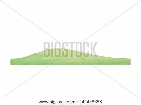 Green Field Of Fresh Grass Isolated On White. Llawn Hill Background. Grassplot. Glade