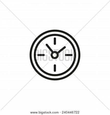 Round Clock Line Icon. Time, Hour, Watch. Timing Concept. Can Be Used For Topics Like Business Hours