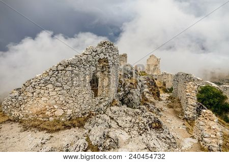Rocca Calascio Old Italian Castle Location Film Of Famous Film The Name Of The Rose
