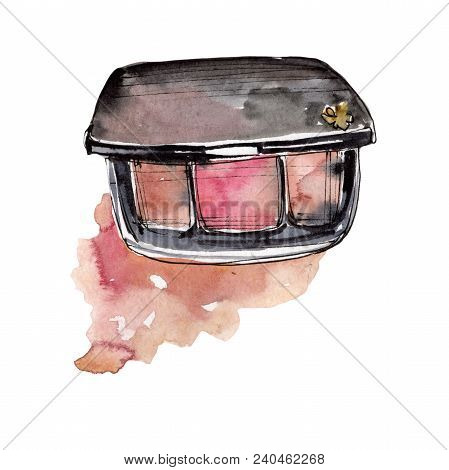 Lidschatten Pink Sketch Fashion Glamour Illustration. Aquarelle Fashion Sketch For Background, Textu