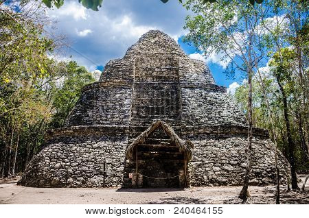 Ancient Ruins And Trees At The Archaeological Site Of Coba