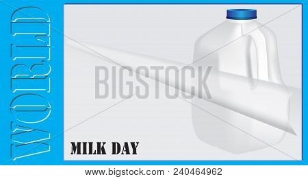 Transparent Sheet Of Paper With A Plastic Milk Jug For World Milk Day