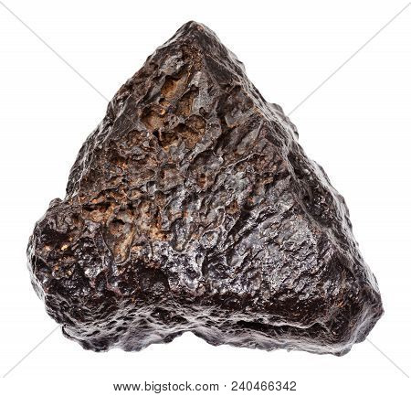 Macro Shooting Of Natural Rock Specimen - Rough Hematite Stone Isolated On White Background From Mor