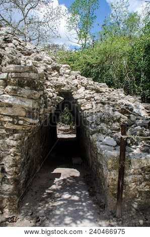 Old Structure Made By Mayan Natives Of Mexico