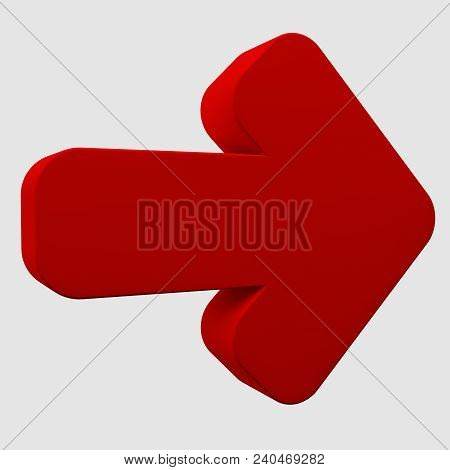 3d Image, 3d Render. A Large Volumetric Arrow On A Light Background.