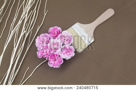 Flower Flat Lay Flower Fream Romantic Concept