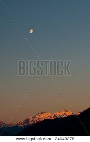 산에 alpenglow