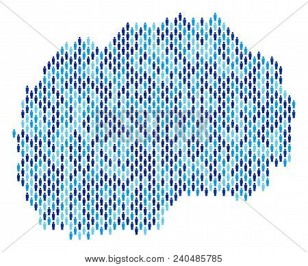 Population Makedonia Map. Demography Vector Pattern Of Makedonia Map Done Of People Items. Abstract 