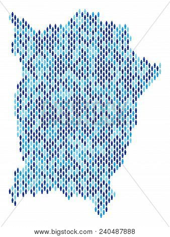 Population Penang Island Map. Demography Vector Concept Of Penang Island Map Made Of People Elements