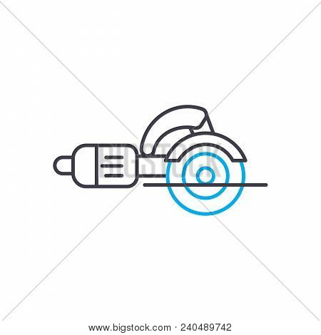 Angle Grinder Vector Thin Line Stroke Icon. Angle Grinder Outline Illustration, Linear Sign, Symbol 