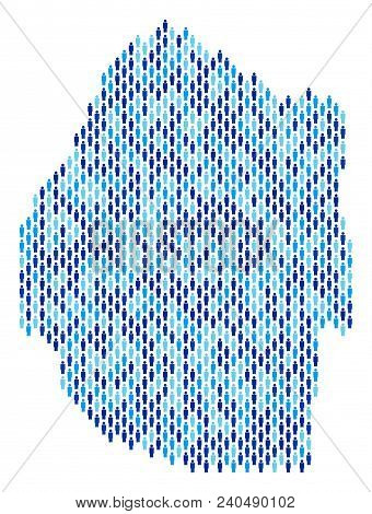 Population Swaziland Map. Demography Vector Mosaic Of Swaziland Map Organized Of Crowd Items. Abstra