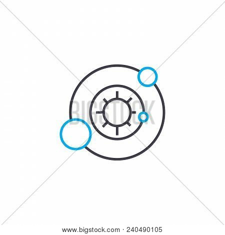 Astronomical Cycles Vector Thin Line Stroke Icon. Astronomical Cycles Outline Illustration, Linear S