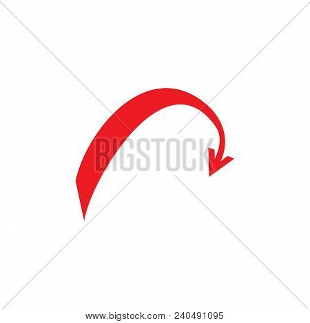 Arrow Red Sign Icon In White Background. Isolated On White Background. Vector To Left Symbol Marks. 