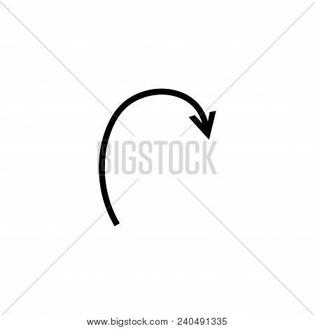 Arrow Black Sign Icon In White Background. Isolated On White Background. Vector To Left Symbol Marks