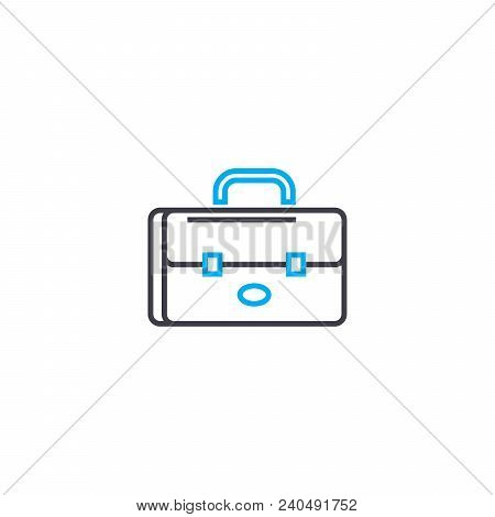 Brief Bag Vector Thin Line Stroke Icon. Brief Bag Outline Illustration, Linear Sign, Symbol Isolated