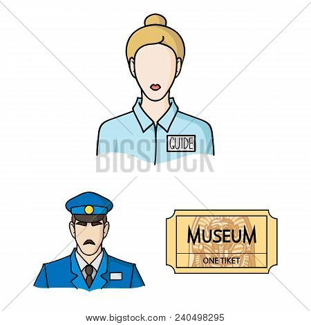 Museum And Gallery Cartoon Icons In Set Collection For Design. Storage And Exhibition Of Showpiece V