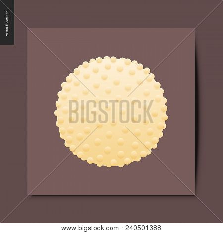 Love Spring Chocolate - Dark And White Chocolate Crisp Bonbons And Chocolate Chips, Postcard, Vector