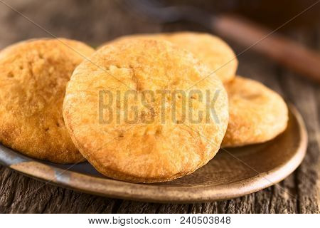 Chilean Sopaipilla Nortena (made With Pumpkin In The Dough) Deep-fried Pastry, A Popular Snack In Au
