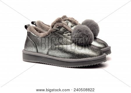 Beautiful High Heel Shoe On Isolated White Studio Background. Fashion Classic High Heels. Pumps Peep