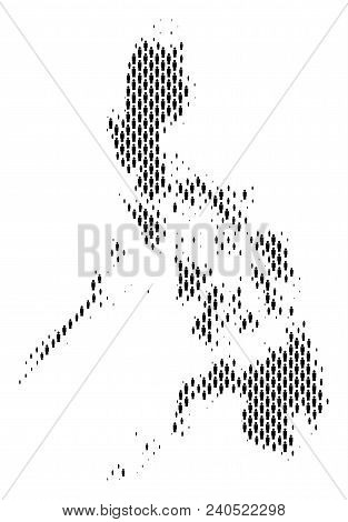 Demography Philippines Map People. Population Vector Cartography Concept Of Philippines Map Created 