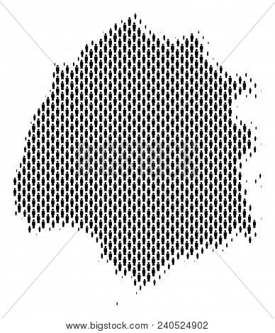 Demography Thassos Greek Island Map People. Population Vector Cartography Abstraction Of Thassos Gre